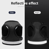 Kuber Industries Reflective Dog Harness with Adjustable Leash|Breathable Polyester Mesh Fabric |Large Size|HT-844|Comfortable No-Pull Grip|Quick Release Buckles|Easy On-Off Harness|Black (Pack of 4)